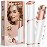Facial Hair Remover for Women Face: Rechargeable Electric Painless Facail Hair Removal Device for Upper Lips, Chin,Peach Fuzz (White)