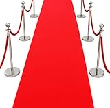 Sparkles Partyware Red Carpet Runner - Pack of 1-15ft Red Fabric Runner for Indoor and Outdoor Use - Perfect Decoration for Hollywood-Themed Parties, Weddings, Proms, Carpet Events