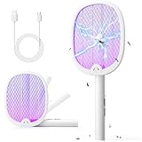 YISSVIC Electric Fly Swatter Foldable Fly Zapper Killer 4000V Mosquito Bug Zapper Racket 1800mAh Rechargeable with USB-C Cable for Indoor Home Outdoor