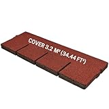 Premium Bitumen Roof Felt Shingles - 20 pcs / 34.44 ft² (3.2 m²), 39.37’’ x 13.39’’ (100cm x 34cm), Asphalt Roof Shingles for Shed - Weather Resistant & Heavy Duty Roofing Tiles - Red Colour