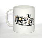 Motorbike Mug. BSA A10 Golden Flash and Tank Badge Illustrations.