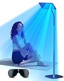 Jitesy Solarium for Home, 50 W Tanning Lamp with Retractable Base, 225 Pieces 460 NM + 490 NM Blue Light Therapy Beads, Face Tanner for Home Use