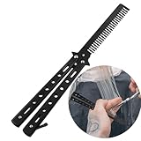 Stainless Steel Butterfly Comb – Foldable Training Hair & Beard Styling Tool for Safe Handling