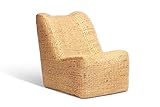 Desser Danish Statement Chair – Fully Assembled Indoor Rattan Occasional Seat – Luxury Real Woven Chair with Armless Comfort Design - Perfect for Bedroom Office or Reading