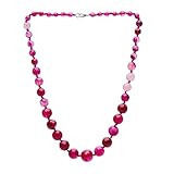 Treasure Bay Agate Gemstone Necklace Made From 6-16mm Faceted Natural Agate Gemstone (Pink)
