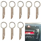 8PCS Car Stereo Removal Tools Silver Car Radio Removal Tool Stainless Steel Car Radio Release Key Set Release Keys Extraction Tool Compatible with Ford, Mercedes,Volkswagen and Audi Vehicles