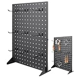 CHIHEUNG 1 PCS Pegboard Display Stand, Metal Peg Board Display Board with Hooks Peg Board Organizer for Craft Fairs, Retail Stores, Jewelry Organizing, 43 x 33 cm, Black