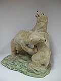 Crown Staffordshire Polar Bears Playing Hand Painted Figurine Height 6 Inches