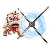 3D Hologram Fan, 26in 3D Hologram Projector Advertising Display, Hologram Fan Projector 2000x1536 Resolution 768 LED Light Beads (UK Plug)