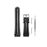 SENCATO Watch Band Compatible with Suunto X-Lander, Leather Replacement Watch Strap for Suunto X-Lander Smart Watch, Black