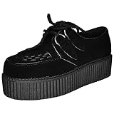 LoudLook Ladies Double Platform Creepers Trainers Womens Goth Punk Pumps Shoes Size Black 4