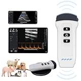DAWEIanimed Wireless Color Doppler Ultrasound Machine 3.2MHZ and 7.5MHZ Probe, Wireless Ultrasound Machine for Android and iOS, Handheld Ultrasound Scanner for Dog, Cat, Horse, Pig, Sheep（White）