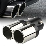 PWNWEI66 Stainless Steel Car Exhaust Tail Pipe for MG ZS (2024) 2024 2025, Exhaust Tail Pipe Silver Car Accessories,Silver dobl straight