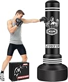 NZQXJXZ Freestanding Punching Bags for Adults - 175cm Heavy Punching Bag with Stand - Men Standing Boxing Bag Inflatable Kickboxing Bag for Training MMA Muay Thai Fitness