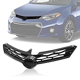 Kspeed Front Bumper Upper Grille for 2014 2015 2016 Toyota Corolla S,ABS Gloss Black Upper Grill Replace for 5310002570 TO1200365