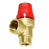 SPARES2GO Pressure Relief Safety Valve for Ravenheat CSI 85 85T Boiler 3 Bar 1/2" BSP Male x Female Brass PRV