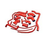 Air Intake Hose Pipe For VW For Corrado G60 1.8L For Jetta For Golf Mk2 G60 1988-1993 1.8L PG W/o Supercharger Silicone Radiator Heater Coolant Hose Kit(Red)