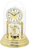 RHYTHM Gold Anniversary Silent Clock with Rotating Pendulum and Easy Read Dial