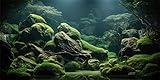 MIRRORANG 91x41cm Tropical Fish Tank Poster Backdrop River Bed & Lake Aquatic Plant Undersea Aquarium Background Vinyl
