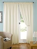 John Aird Pair Cream Lined Tape Top Voile Curtains (90" wide x 90" drop)