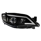 AutoStyle Set Headlights in DRL-Look 'Light-Bar' compatible with Subaru Impreza 2008-2014 - Black