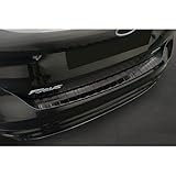 Avisa Black Stainless Steel Rear bumper protector compatible with Ford Focus III HB Facelift 2014-2018 & Fiësta 2017-2023 'Ribs'