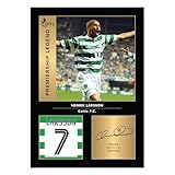 Icons Wall Art – Henrik Larsson Celtic Legends A4 Printed Photo Display – Digitally Reproduced Signature – Football/Soccer Fan Gift – Unframed Celtic Memorabilia Poster