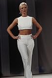 709043 Ally Capellino White Short Top And Trousers A4 Photo Poster Print 10x8