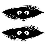 Mabor 2Pcs Peeking Monster Car Stickers Funny Car Decals for Men Waterproof Black Car Stickers for Car Bumper Window Laptop Motorcycle Skate Suitcase 11.5"x4.7"