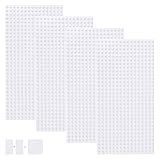 shineFinder 4 base Plates Compatible with Lego, Baseplate 5"x10" with 16 x 32 stud board (White)