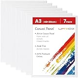 Umriox Canvas for Painting 30x40cm（A3, 7 Packs Large Canvaes Board,3mm Thickness Blank Flat Canva100% Cotton Acid-Free for Acrylic & Oil & Watercolor Paint, for Professional Artist, Hobby