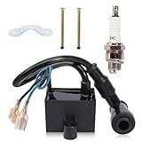QAZAKY CDI Ignition Coil Spark Plug for 49cc 50cc 60cc 66cc 70cc 80cc 2-stroke Engine Motorized Bicycle Bike