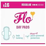 Flo Bamboo Day Period Pads – Super Absorbent, Soft, Thin Sanitary Towels – Winged Breathable for Regular Flow – 16 Count