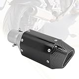 Exhaust Pipe Silencer, 38-51mm Motorcycle Silencer Exhaust Muffler, 1.5-2" Inlet with Removable DB Killer, Oblique Exhaust Pipe, Carbon Fiber Exhaust Muffler for Scooter ATV Motorcycle