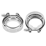 BOROCO Flange Valve Clamp, 2.0 Inch V Band Clamp Flange Kit for Turbo Exhaust Downpipes Stainless Steel(2 Inches)