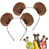 2Pcs Bear Ears, Brown Headband, Teddy Bear Ears Suitable for Cute Movable Bear Costume Ears for Adults & Kids, Halloween, Cosplay, Festival, Washing Face, and Parties