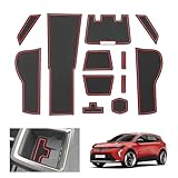 GAFAT Compatible with Renault Scenic E-Tech 2024 2025 Non-slip Mats, Scenic E-Tech Rubber Mat for Center Console, Cup Holder, Door Stitching, Scenic E-Tech Accessories (Red)
