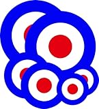 WaterShed Designs Side Panel Stickers for Vespa Scooter Pack of 6 Roundels The Mods Scooter Boys, 2 sizes