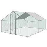 KCT Large 4 x 3m Galvanised Walk in Pet Run Chicken Coop Enclosed Dog Kennel Rabbit Cage Puppy Pen