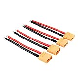 OliYin 2pairs XT90 Plug XT-90 Male Female Connectors Cable with 12awg 10cm Slicone Wire for RC LiPo Battery FPV Turnigy/Zippy(pack of 2)