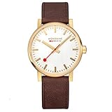 Mondaine - Evo2 MSE.40112.LG - Mens Watch 40mm - Official Swiss Railways Wrist Watch Brown Leather Strap - 30m Water Resistant - Sapphire Crystal - Watches for Men