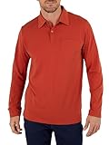 Rohan Men's Global Long Sleeve Polo - Anti Odour Stretchy Mens Polo with UPF 40+ UV Sun Protection - Coast Red, Large