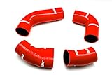 Autobahn88 SuperCharger Connecting Silicone Hose Kit, compatible with 1988-1995 Volkswagen VW Corrado G60 SuperCharger 1.8L (Red -with Clamp Set)