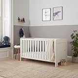Tutti Bambini Alba 3-in-1 Baby Cot Bed (0-6 years) 140x70 cm - 3 modes: Wooden Baby Crib, Toddler Bed & Day Bed, Convertible Baby Bed, Adjustable Base, (White)