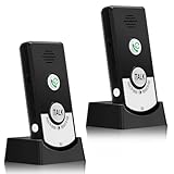 Wireless Intercom, Two Way Voice Wireless Water Proof Intercom System, 1000m Long Range Wireless Doorbell, Intercom System with 2 Bases 2000mah Large Capacity Battery