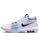 Nike Men's Lebron Witness VIII Baseball Shoe, White/Thunder Blue-Aluminum, 8 UK
