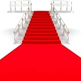 jxgzyy Red Carpet Aisle Runner - 1x10m Red Runner Rug, 2.2mm Thickness, Non-slip VIP Carpet for Wedding Party Stairway