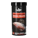 FishScience Large Carnivore Diet 285g | Sinking Pellet | Carnivore Fish Pellets | Insect Based Diet for Oscar’s, Rays, and Catfish | Tropical & Aquatic | Oscar Pellets