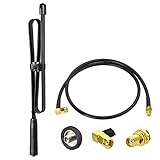 Bingfu Dual Band VHF UHF 136-460MHz 79cm Foldable CS Tactical SMA Female Ham Radio Antenna CS Aerial with 1M Extension Relocation Cable for Kenwood Baofeng BF-F8HP UV-5R UV-82 BF-888S GT-3 Ham Radio