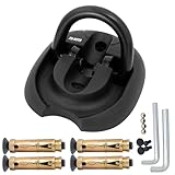 FD-MOTO Hardened Flip Up/Down Steel Ground Wall Chain Anchor Motorbike Lock (4 Bolts) Security Locking Point for Motorcycle Bike Bicycle